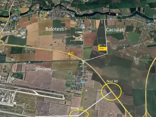 Vanzare teren 3 Ha Moara Vlasiei la limita intravilan Balotesti de investitie img 4